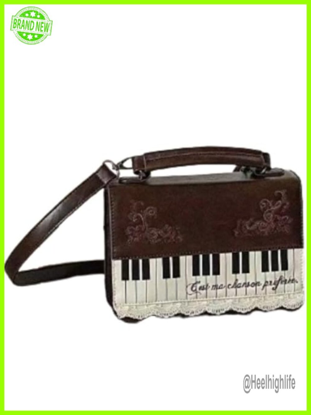 Y2K Vintage Grunge Piano Purse PU Leather Crossbody Bag